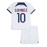 Paris Saint-Germain Ousmane Dembele #10 Replika babykläder Bortaställ Barn 2023-24 Kortärmad (+ korta byxor)